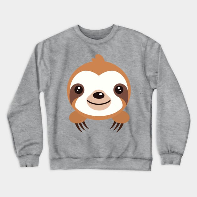 Sloth Face Crewneck Sweatshirt by JunkyDotCom